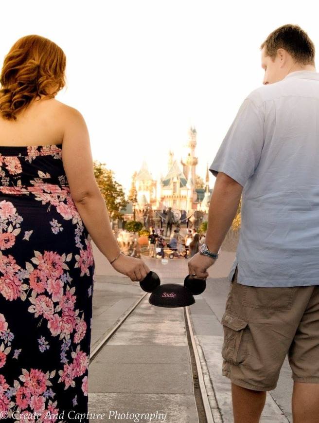 Mama Casey and Daddy Tim practice for a walk on Main Street. Photo by createandcapturephotography.com